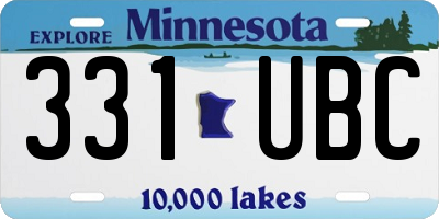 MN license plate 331UBC