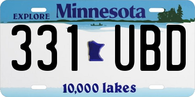 MN license plate 331UBD