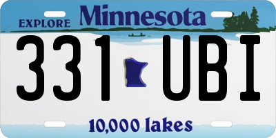 MN license plate 331UBI