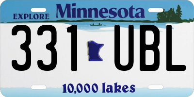 MN license plate 331UBL