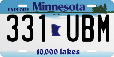 MN license plate 331UBM