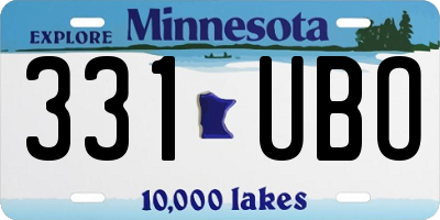MN license plate 331UBO