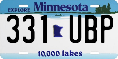 MN license plate 331UBP
