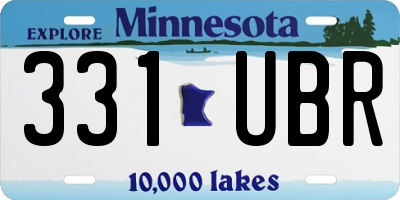 MN license plate 331UBR