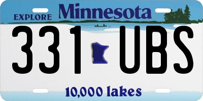 MN license plate 331UBS