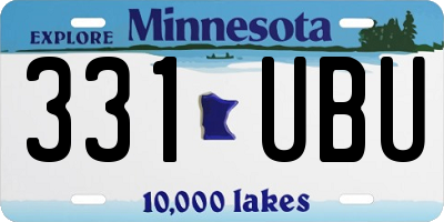 MN license plate 331UBU