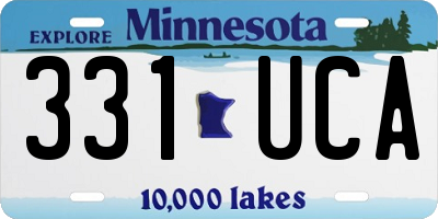 MN license plate 331UCA
