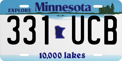 MN license plate 331UCB