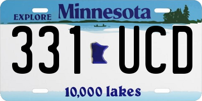 MN license plate 331UCD