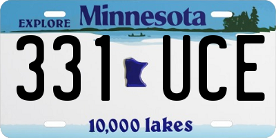 MN license plate 331UCE