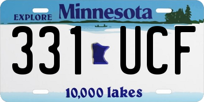 MN license plate 331UCF