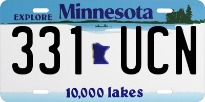 MN license plate 331UCN