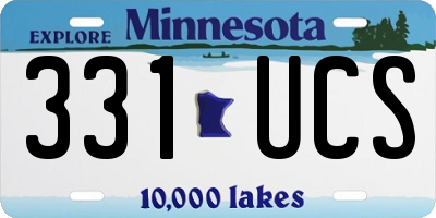 MN license plate 331UCS