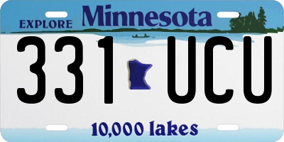 MN license plate 331UCU