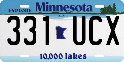 MN license plate 331UCX