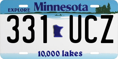 MN license plate 331UCZ