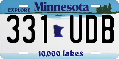 MN license plate 331UDB