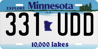 MN license plate 331UDD