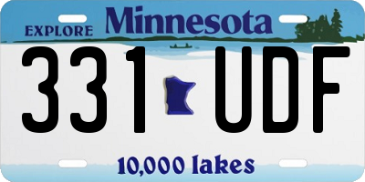 MN license plate 331UDF