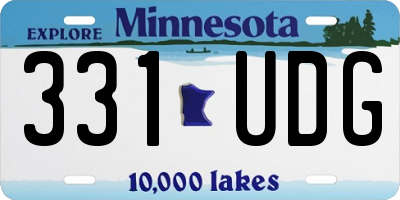 MN license plate 331UDG