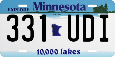MN license plate 331UDI