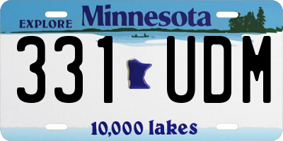 MN license plate 331UDM