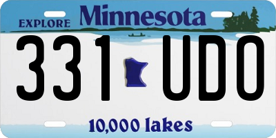 MN license plate 331UDO