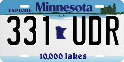 MN license plate 331UDR