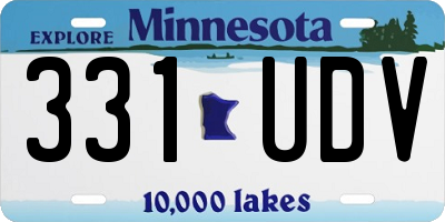 MN license plate 331UDV