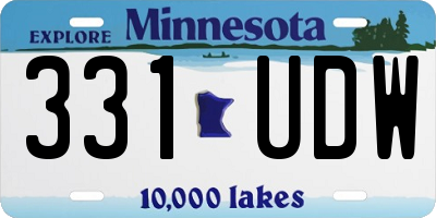 MN license plate 331UDW