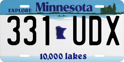 MN license plate 331UDX