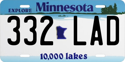 MN license plate 332LAD