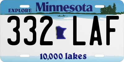 MN license plate 332LAF