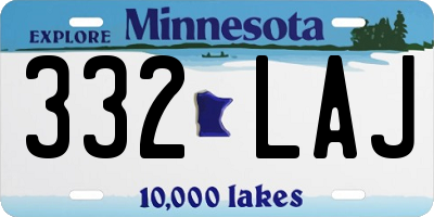 MN license plate 332LAJ