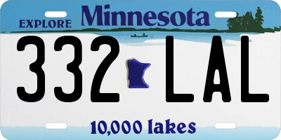 MN license plate 332LAL