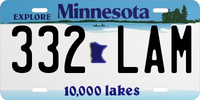 MN license plate 332LAM