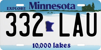 MN license plate 332LAU