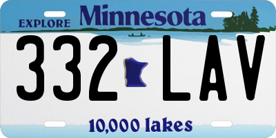 MN license plate 332LAV