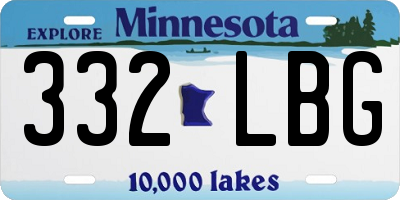 MN license plate 332LBG
