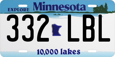 MN license plate 332LBL