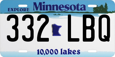MN license plate 332LBQ