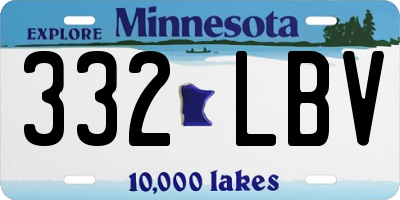 MN license plate 332LBV