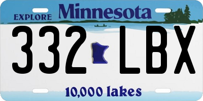 MN license plate 332LBX