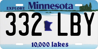 MN license plate 332LBY