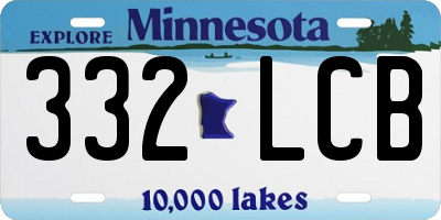 MN license plate 332LCB
