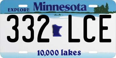 MN license plate 332LCE