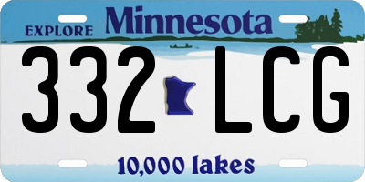 MN license plate 332LCG
