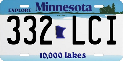 MN license plate 332LCI