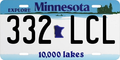 MN license plate 332LCL