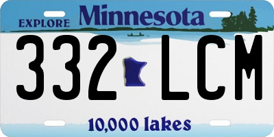 MN license plate 332LCM